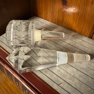 Oleg Cassini Crystal Bottle Stoppers- set of 2- Signed